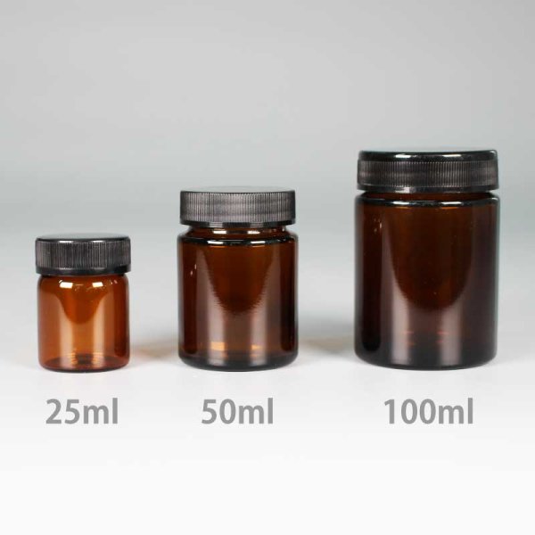 画像1: 茶色ガラス遮光クリーム瓶２５ｍｌ　新価格2024.2 (1)