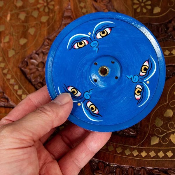 画像2: お香立て チベット香りやインセンス立てに ブッダアイ 【直径約9cm】 (2)